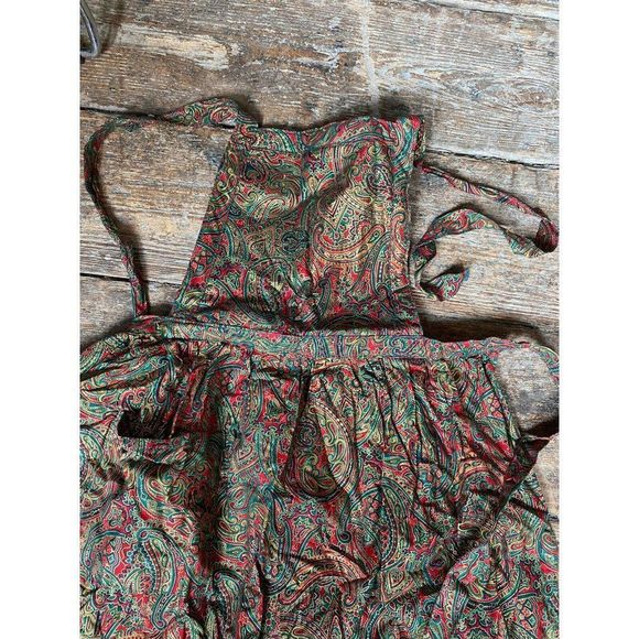 Womens Apron Paisley Gold Red Green Christmas Now Designs - Picture 3 of 9